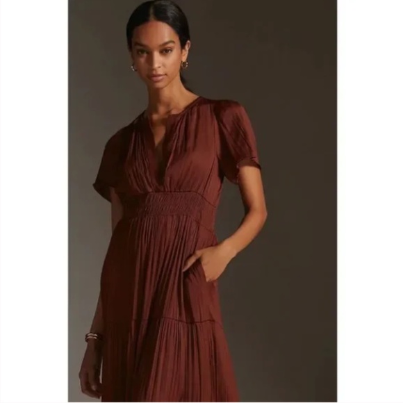 Anthropologie Somerset Dress Brown XXS NWT - Picture 2 of 11